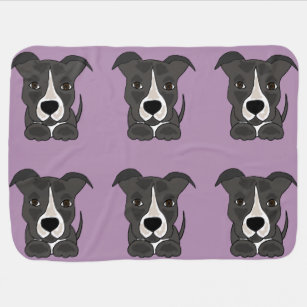 Funny Grey Pitbull Puppy Dog Swaddle Blanket