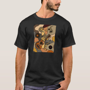Funny Greyhound Dog Playing Guitar Abstract T-Shirt