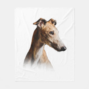 Funny Greyhound Face Greyhound Smile Greyhound Fleece Blanket