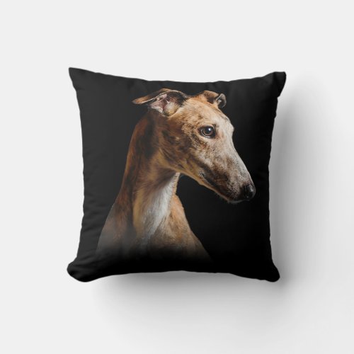 Funny Greyhound Face Greyhound Smile greyhound Throw Pillow