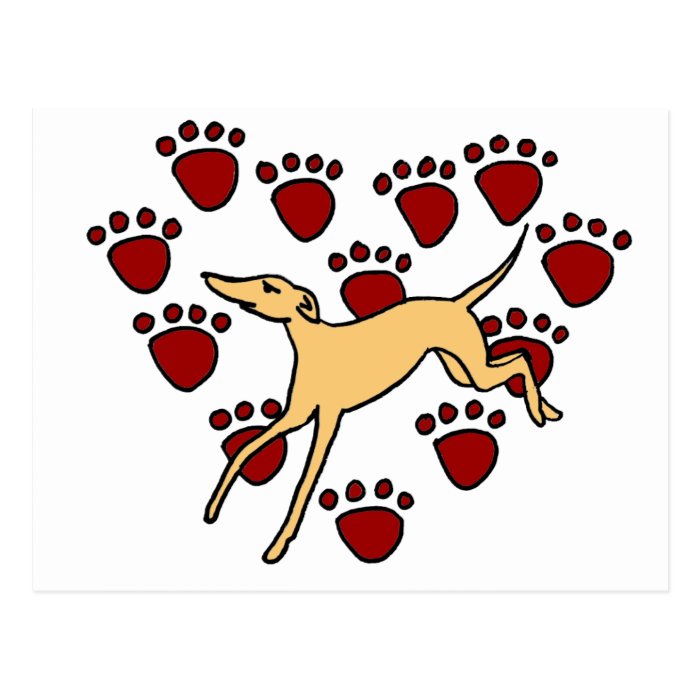 Funny Greyhound Puppy Love Post Card