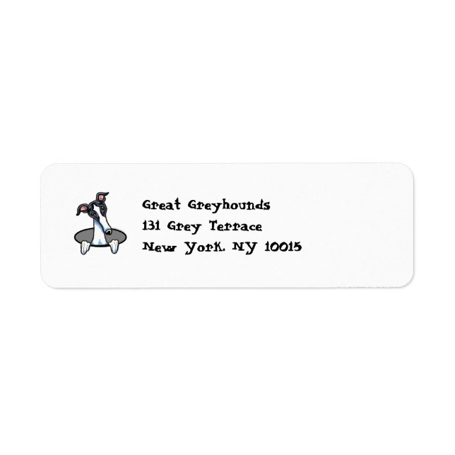 Funny Greyhound Whippet Label (Front)