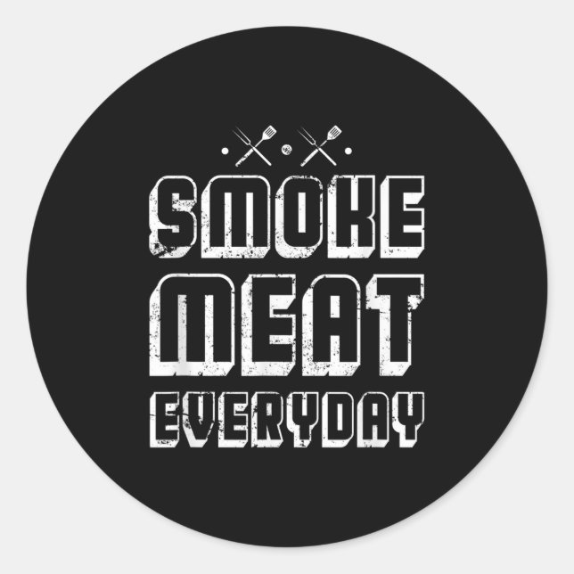 Funny Grill Bbq Chef Gift Idea Barbecue  Classic Round Sticker (Front)