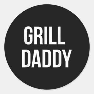 Funny Grill Daddy Bbq And Smoking For Fathers Day Classic Round Sticker