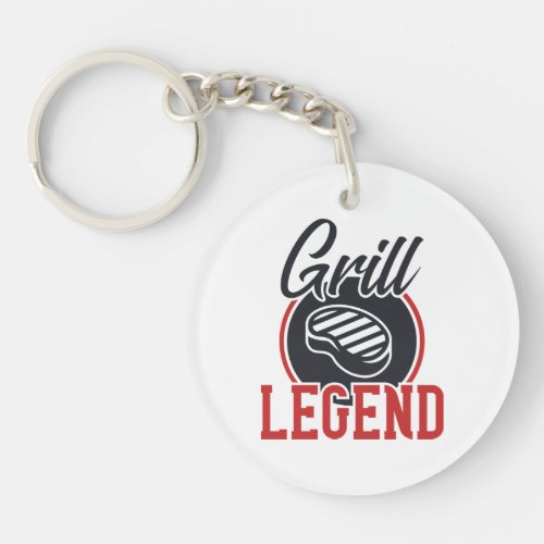 Funny Grill legend gift Keychain