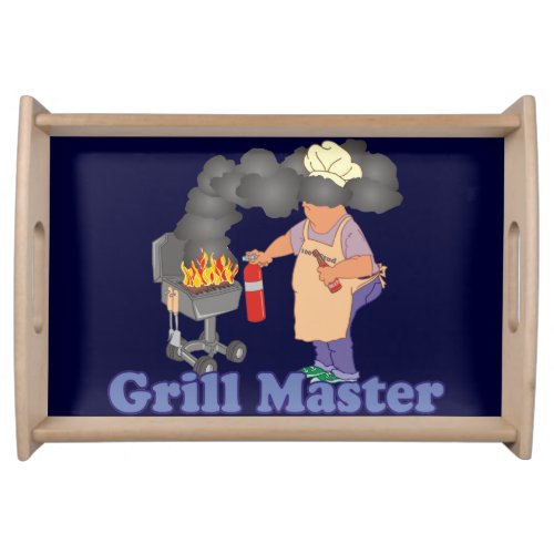 Funny Grill Master Barbecue Blue Serving Tray