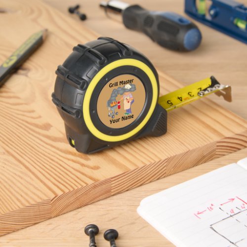 Funny Grill Master Cartoon Personalized Tape Measure