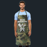 Funny Grill Sergeant Camo Apron<br><div class="desc">Attention all BBQ lovers! This “Grill Sergeant” camo apron is a must-have for anyone who’s serious about grilling and ready to take command of the grill. Easily customize a unique grilling tools monogram with your name of choice to personalize the apron. A perfect gift for Father’s Day, birthdays, or any...</div>