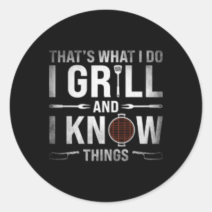 Funny Grilling Bbq Barbecue Smoking Meat Smoker Gr Classic Round Sticker