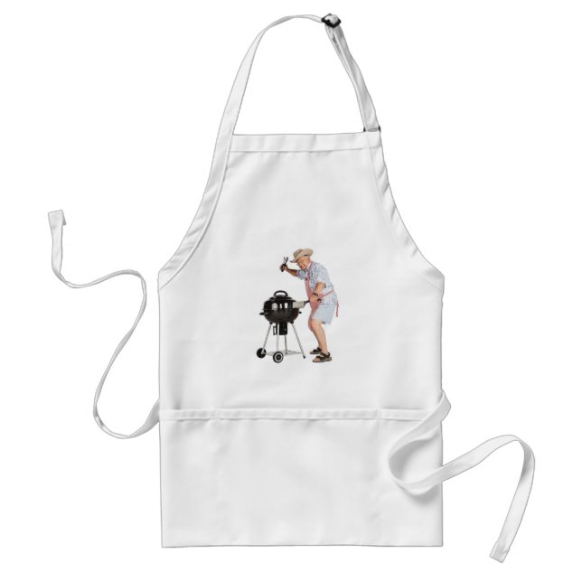 Funny Grilling Grandpa BBQ Cookout Barbecue Grill Adult Apron (Front)