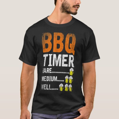 Funny Grillmaster Gift BBQ Timer Rare Medium Well T_Shirt