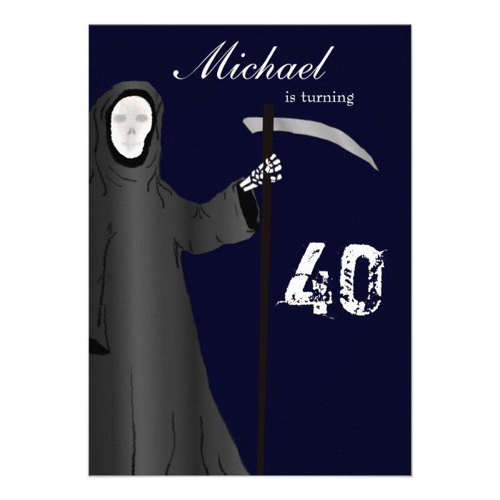 Funny Grim Reaper Birthday Party Invitation