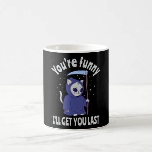 Funny Grim Reaper Cat Halloween Costume Coffee Mug