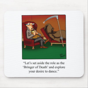 Funny Grim Reaper Dance Cartoon Mouse Pad