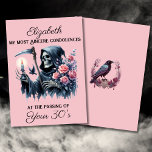 Funny Grim Reaper Death to My Youth 40th Birthday Card<br><div class="desc">Looking for the perfect morbid 40th birthday card for a woman with a love for dark humor? This Grim Reaper 40th Birthday Card for Women is exactly what you need! Featuring a beautifully eerie watercolor illustration of the Grim Reaper—also known as Death or the Angel of Death—draped in a classic...</div>