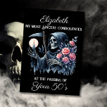 Funny Grim Reaper Death to My Youth 60th Birthday Card<br><div class="desc">Grim Reaper 60th Birthday Card for Women: The Ultimate Dark Humor Gag Gift Searching for the perfect morbid 60th birthday gag gift card for a woman who loves dark humor? Look no further! This Grim Reaper 60th Birthday Card for Women is exactly what you need. It features an eerie watercolor...</div>