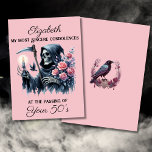 Funny Grim Reaper Death to My Youth 60th Birthday Card<br><div class="desc">Searching for the perfect morbid 60th birthday gag gift card for a woman who loves dark humor? This Grim Reaper 60th Birthday Card for Women is exactly what you need! It features an eerie watercolor illustration of the Grim Reaper—also known as Death or the Angel of Death—cloaked in traditional black,...</div>