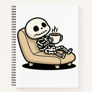 Funny Grim Reaper Drinking Coffee   "Dead Inside"  Notebook