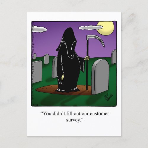 Funny Grim Reaper Humor Postcard 