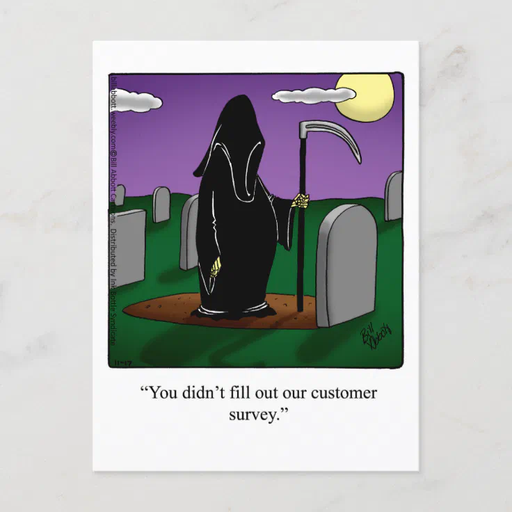 Funny Grim Reaper Humor Postcard | Zazzle