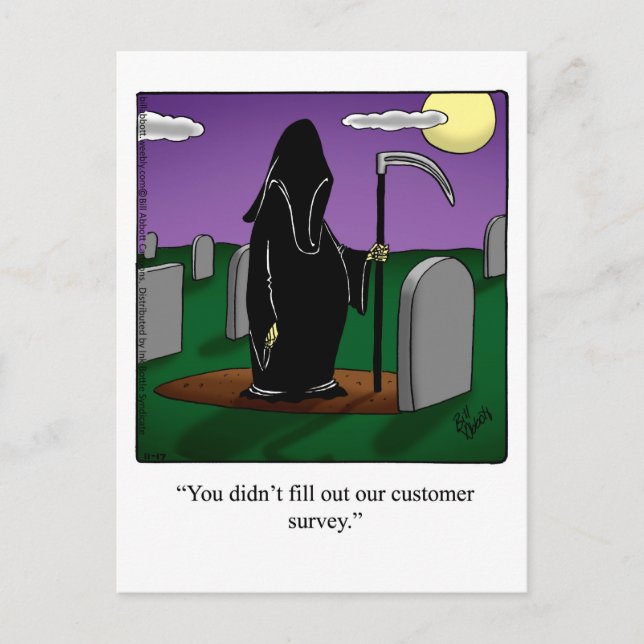 Funny Grim Reaper Humor Postcard  (Front)