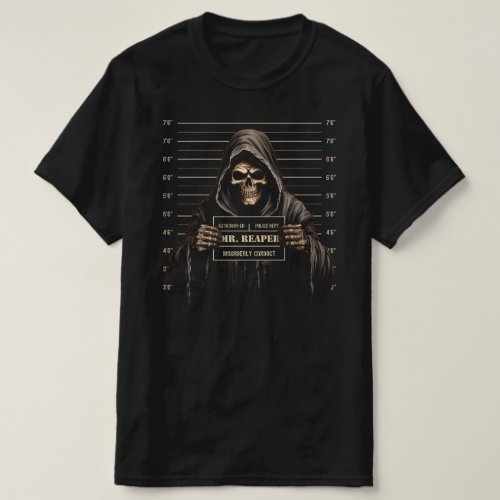 Funny Grim Reaper Mugshot T_Shirt