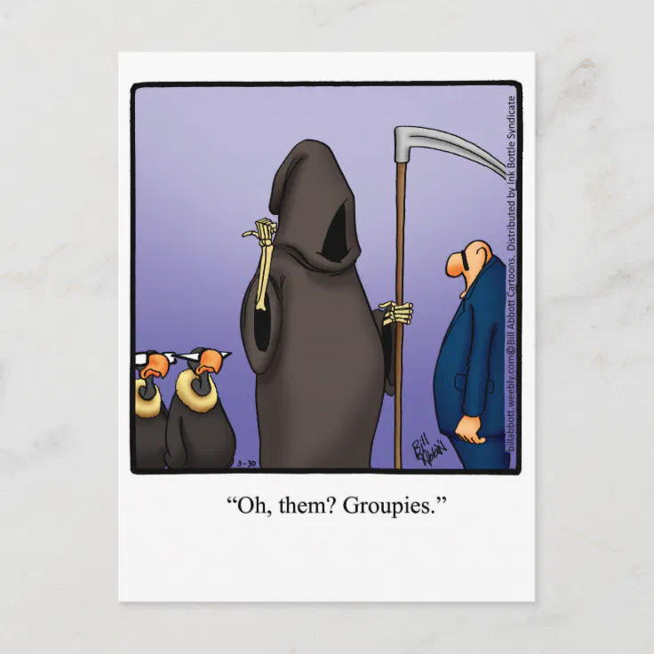 Funny Grim Reaper Postcard