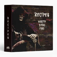 Funny Grim Reaper Recipe 3 Ring Binder