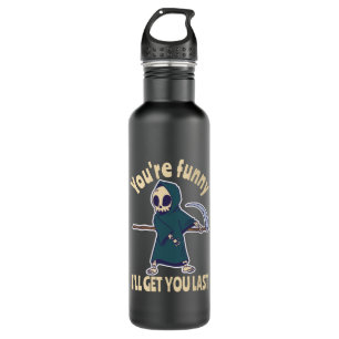 Funny Grim Reaper Skeleton Halloween Costume Stainless Steel Water Bottle
