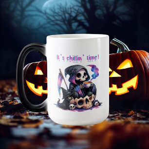 Funny Grim Reaper Skeleton Skull Halloween Mug