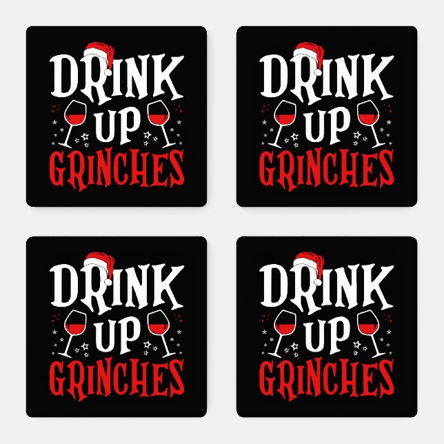 Funny Grinches Drinking Quote  Coaster Set (Set)