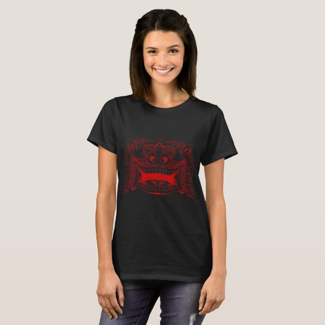 Funny Grinning Monkey Women's Tee - Artistic Carto (Front Full)