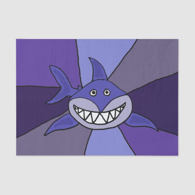 Funny Grinning Shark Tissue paper (Front)