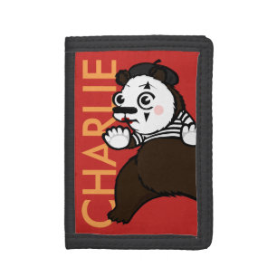 FUNNY GRIZZLY BEAR MIME TRIFOLD WALLET