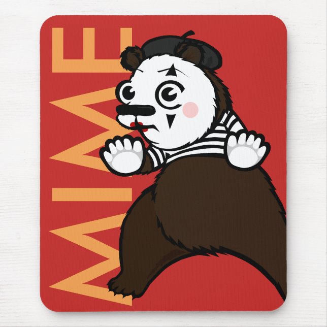 FUNNY GRIZZLY BEAR MIME VERTICAL MOUSE PAD (Front)