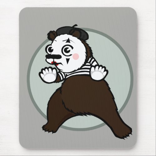 FUNNY GRIZZLY BEAR MIME VERTICAL MOUSE PAD