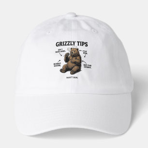 Funny Grizzly Bear Survival Tips Outdoor Humor Hat