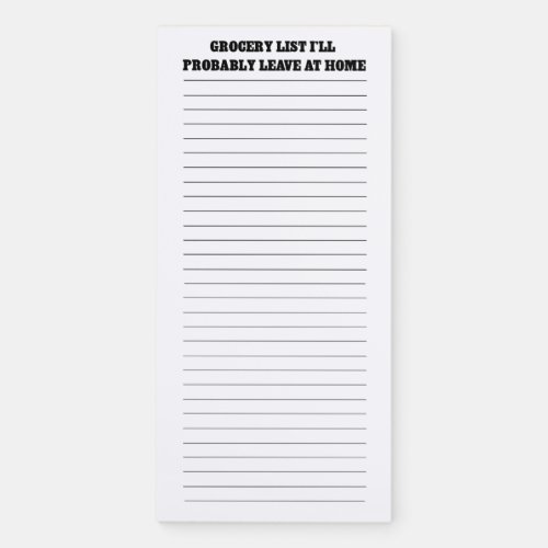 Funny Grocery List Magnetic Notepad