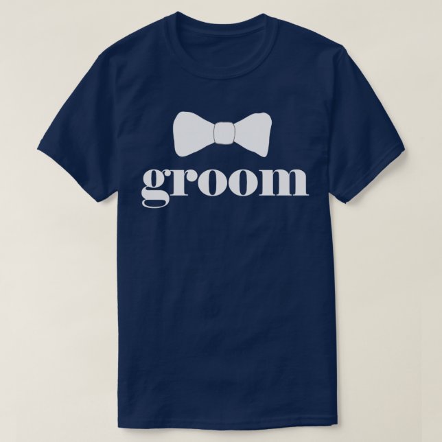 Funny Groom Bow Tie Bachelor Party Outfit Cool Wed T-Shirt (Design Front)