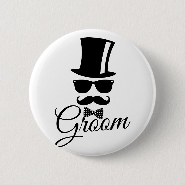 Funny groom  button (Front)