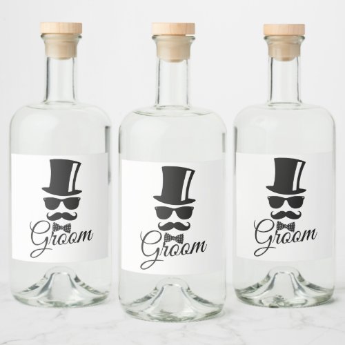 Funny groom liquor bottle label