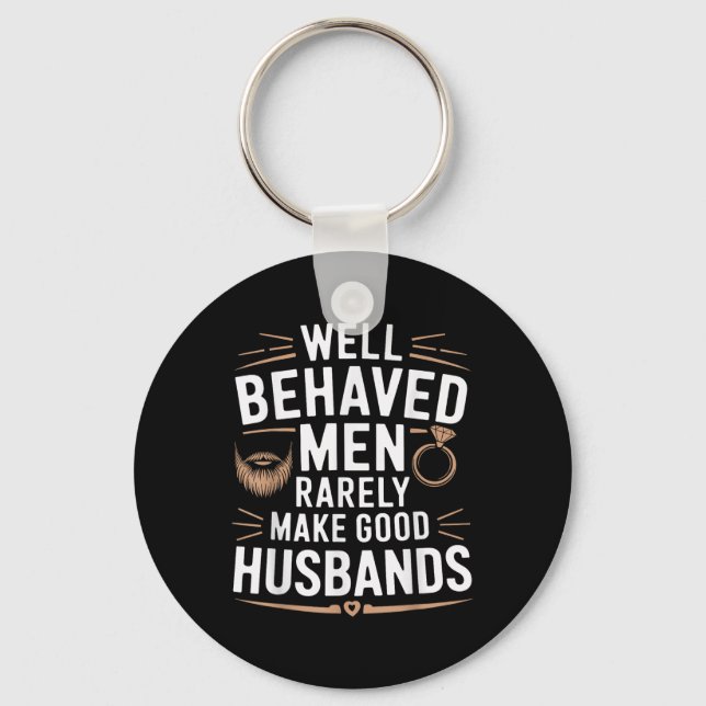 Funny Groom Men Husband Wedding  Keychain (Front)