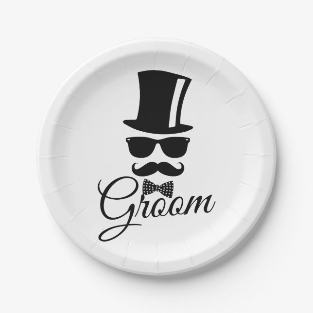 Funny groom  paper plates (Front)