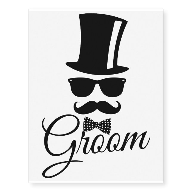 Funny groom temporary tattoos (Front)