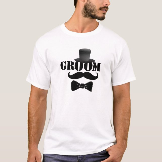 Funny Groom Top Hat and Mustache (Front)