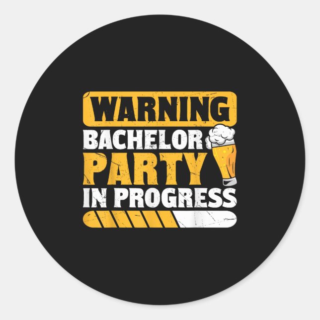 Funny Groom Wedding Bachelor Party _1  Classic Round Sticker (Front)