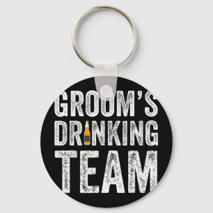 Funny groom's drinking team groomsmen bachelor keychain