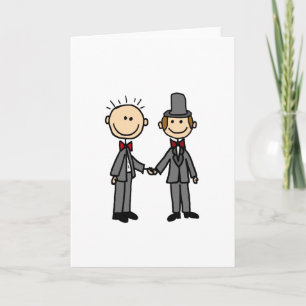 Funny Grooms Gay Marriage Cartoon Card