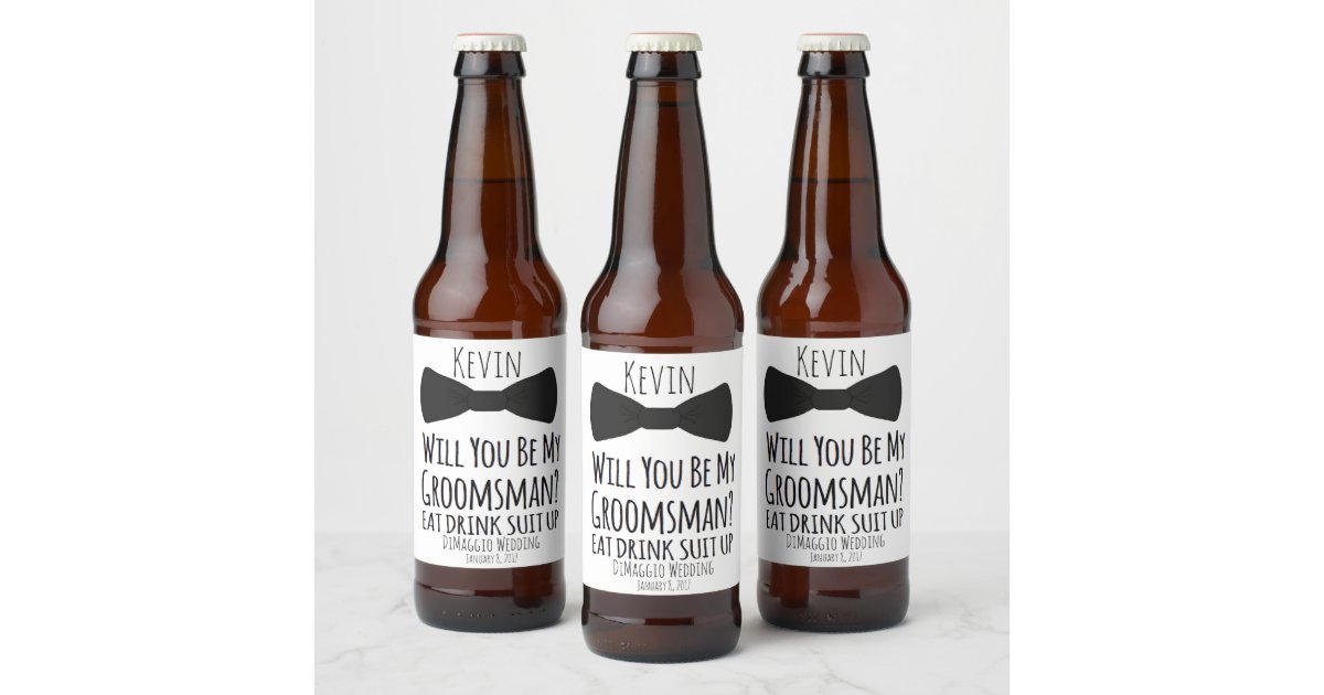 Funny Groomsman Beer Bottle Labels, Groomsman Beer Bottle Label | Zazzle