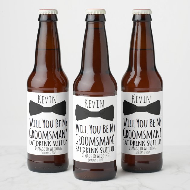 Labels 2e Personalized Wedding Party Labels Custom Beer - Will you be my groomsman bottle label